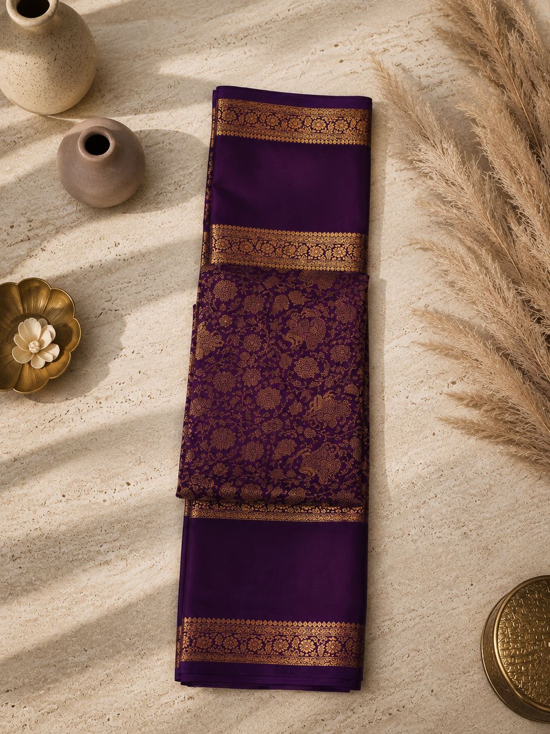 Premium Banarasi Crepe Brocade Saree | Luxury Wedding & Festive Wear