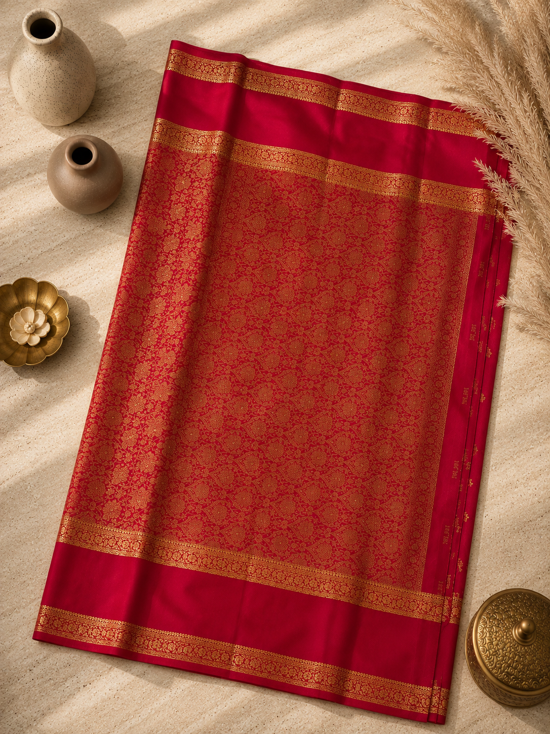 Premium Banarasi Crepe Brocade Saree | Luxury Wedding & Festive Wear